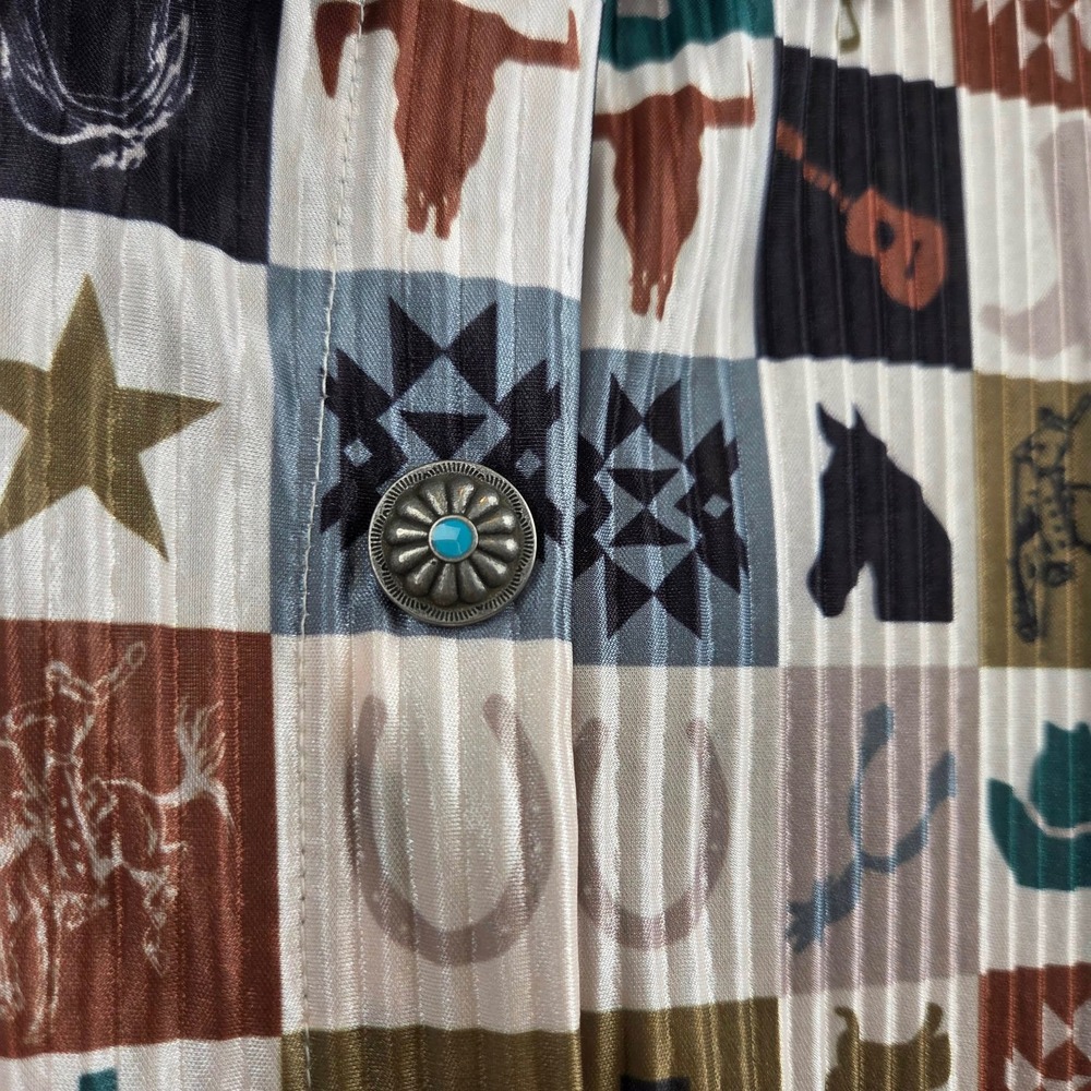 Two Fly Western Ribbed Patchwork Button Down Shir… - image 8